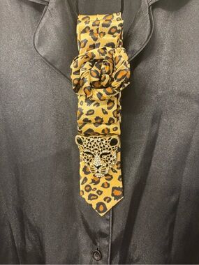 Leopard Print Tie Necklace